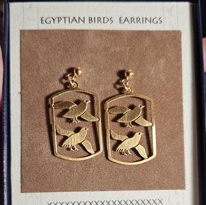 Brooklyn Museum Gold Egyptian Bird Earrings